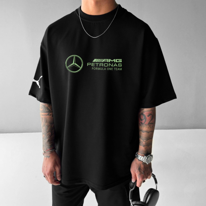 Unisex Casual Sports Car Print T-shirt