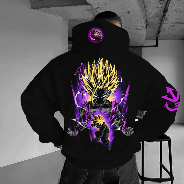 Anime "Dragon Ball" Character "Super Saiyan" Pattern Print Hoodie