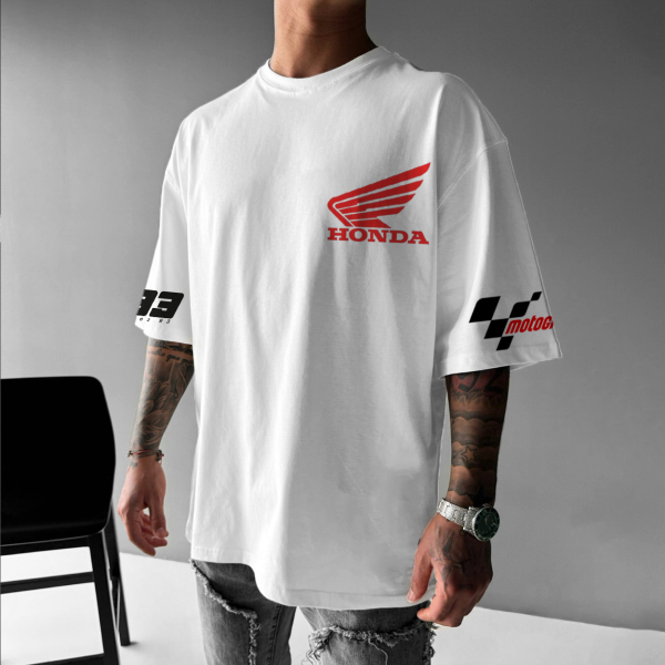 Unisex Oversized Motorcycle Racing NO.93 Printed T-Shirt