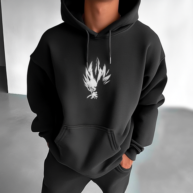 Unisex Oversized Anime Print Hoodie-Teegamechanger