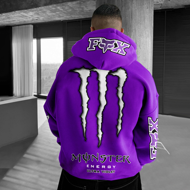 Oversize Racing Graphic Print Hoodie