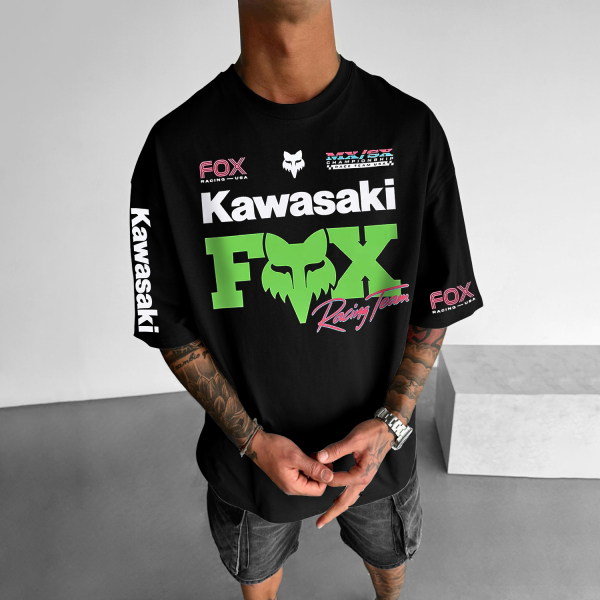 Men's Motorcycle Brand Print T-Shirt