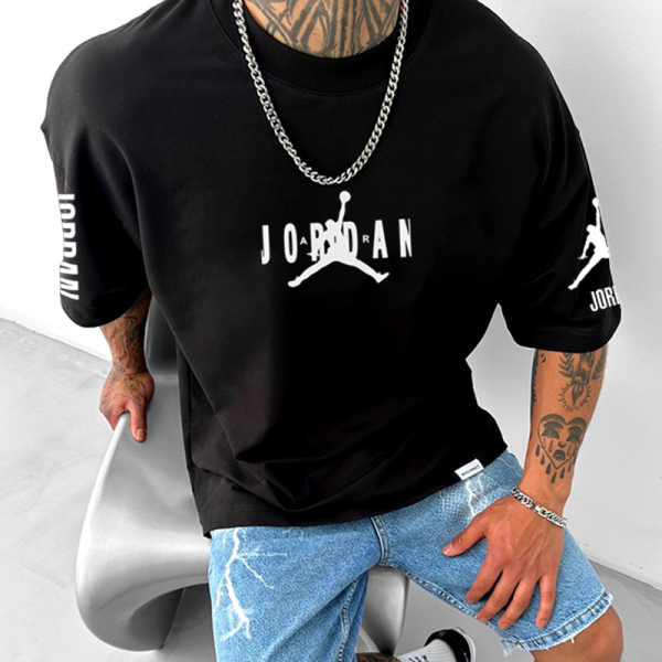 Oversized basketball print casual T-shirt