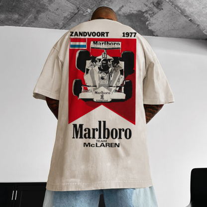 Men's Racing Printed Retro T-shirt