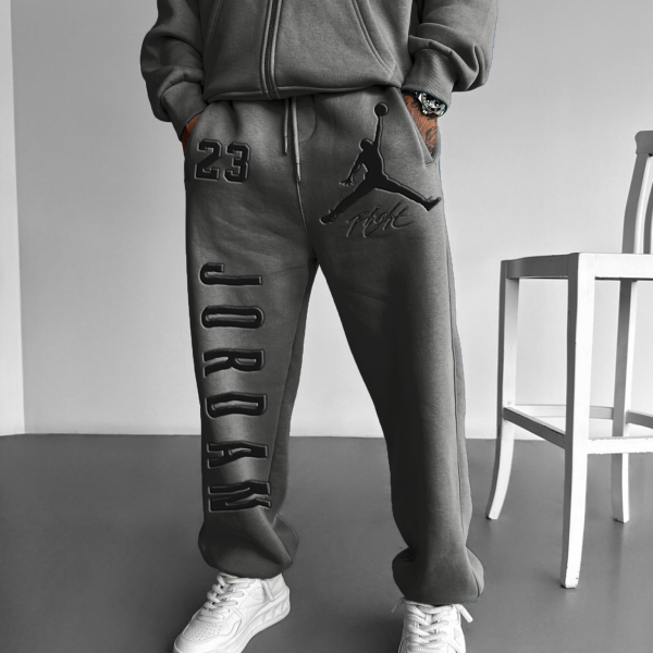 Unisex Basketball Game Star Sports Fitness Printed Autumn and Winter Sweatpants Casual Pants