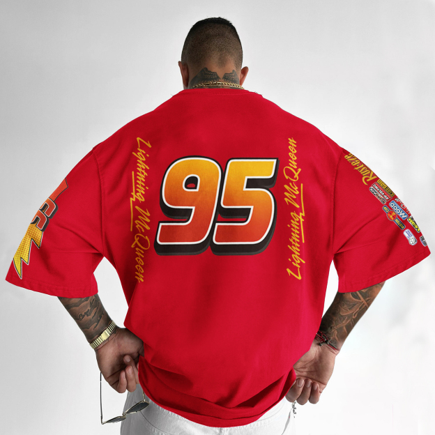 Oversize Sports Car Print T-shirt