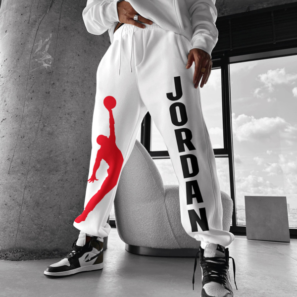 Fashionable casual basketball print men's sweatpants