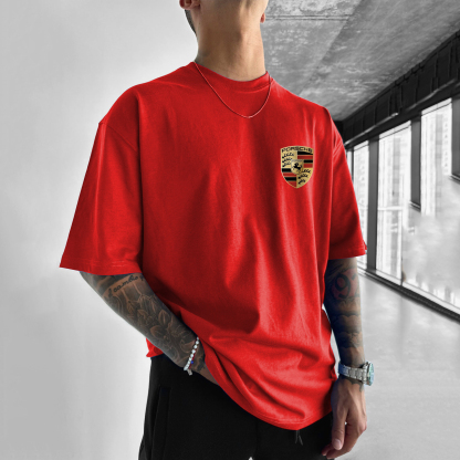 Retro Racing Logo Printed T-shirt
