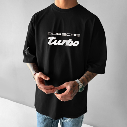 Unisex Casual Sports Car Print T-shirt