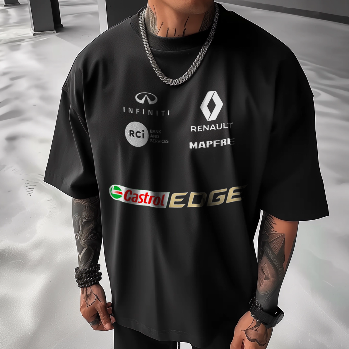 Renault Team Sponsorship Display Fashion Print Logo T-Shirt