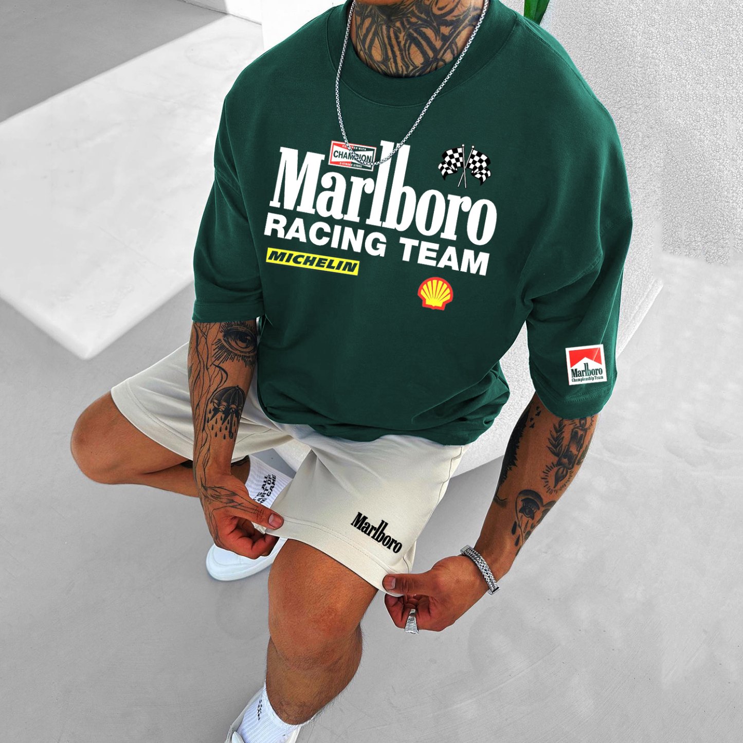 Men's Casual Printed Racing T-shirt