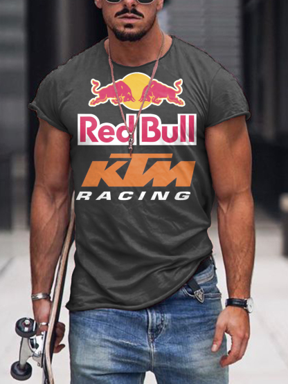 Mens Crew Neck Motorcycle Style Short Sleeve Tops T-shirts