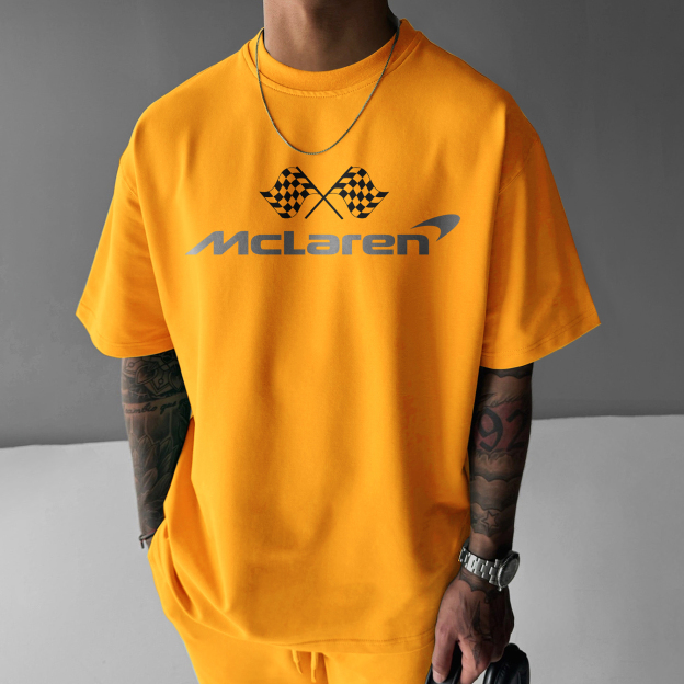 Unisex Casual Racing Print T-shirt