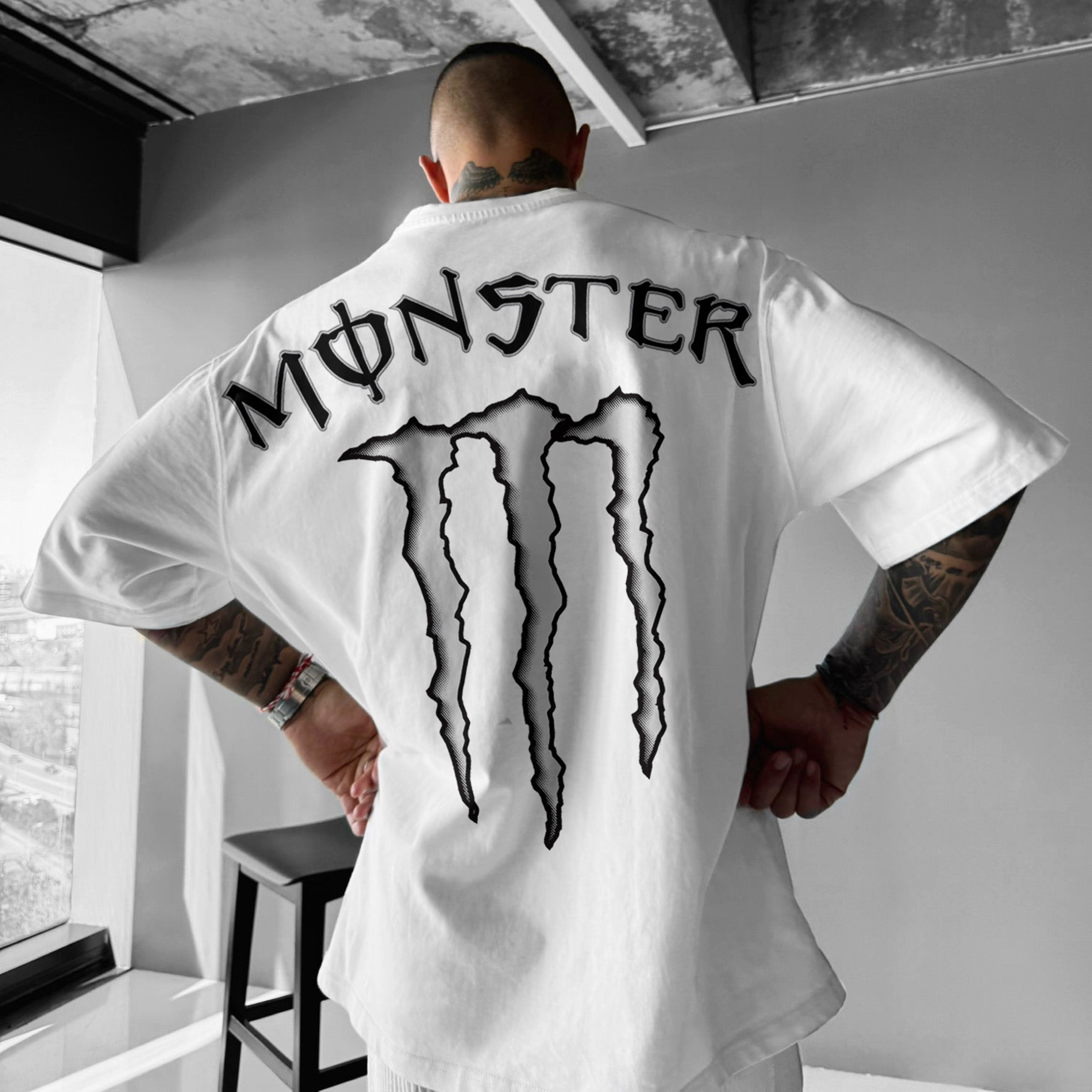 Unisex Casual Oversized Racing Print T-Shirt