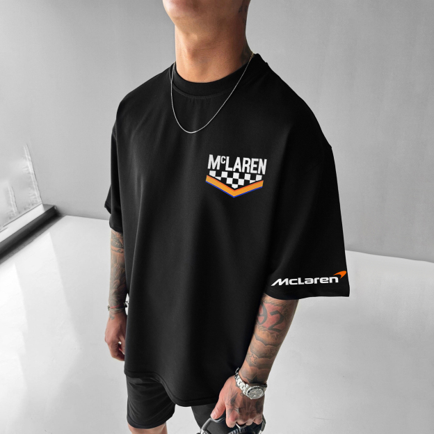 Unisex Casual Racing Print T-shirt