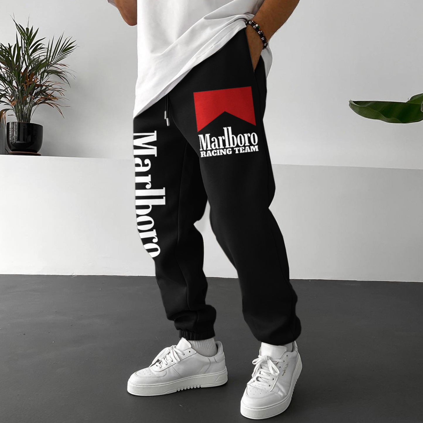 Racing Graphic Print Unisex Track Pants Casual Sweatpants