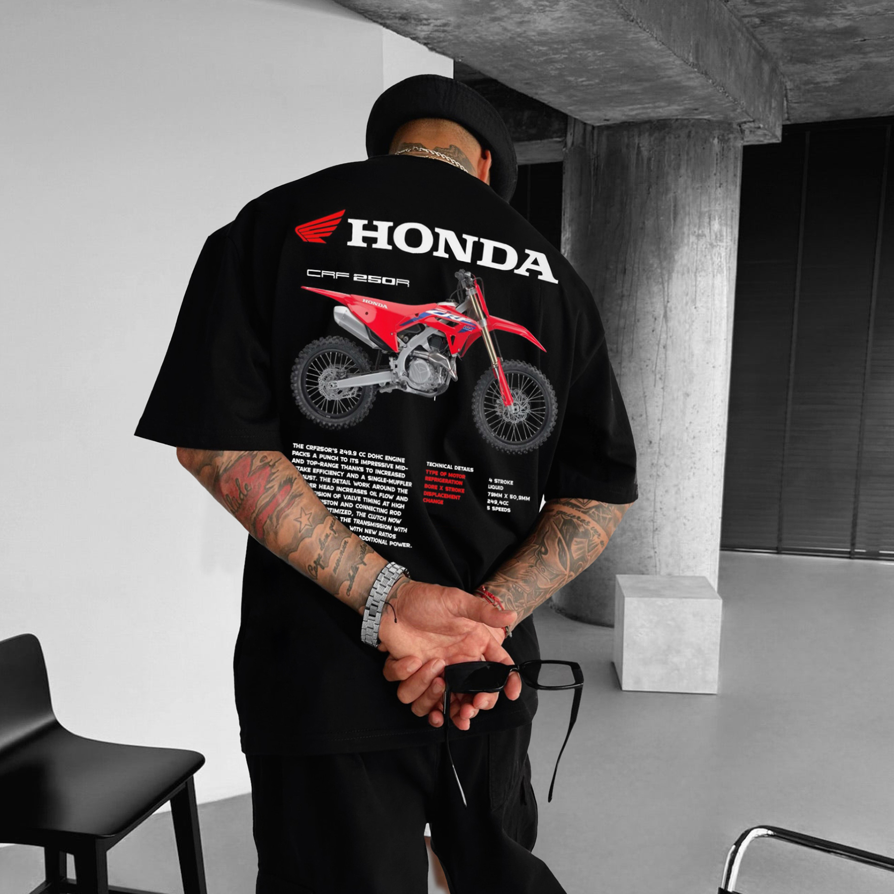 Unisex Large Silhouette Motorcycle Shirt
