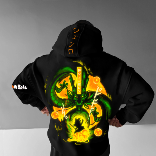 Unisex Anime Print Embroidered Casual Oversized Hoodie