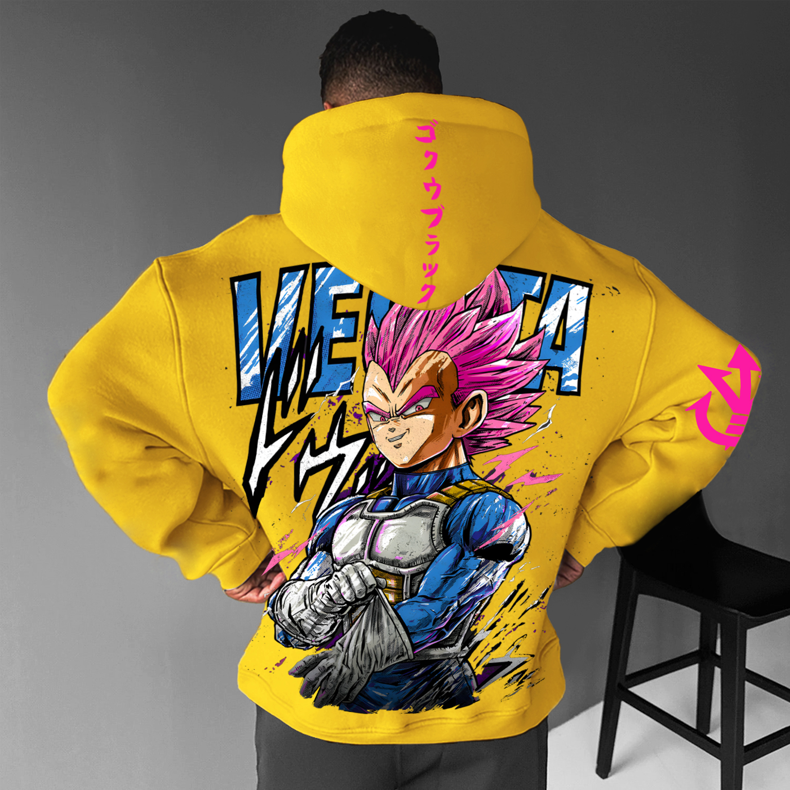 Unisex Anime Print Embroidered Casual Oversized Hoodie
