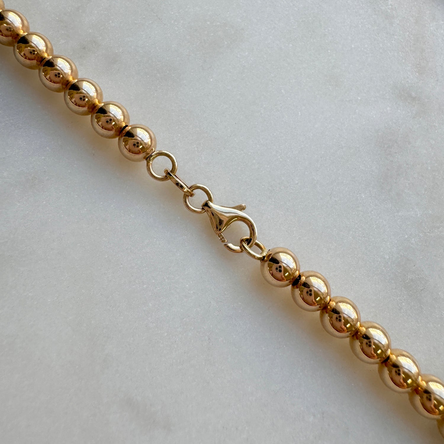 14K Gold Bead Chain Necklace – Minimal Elegance, Timeless Shine