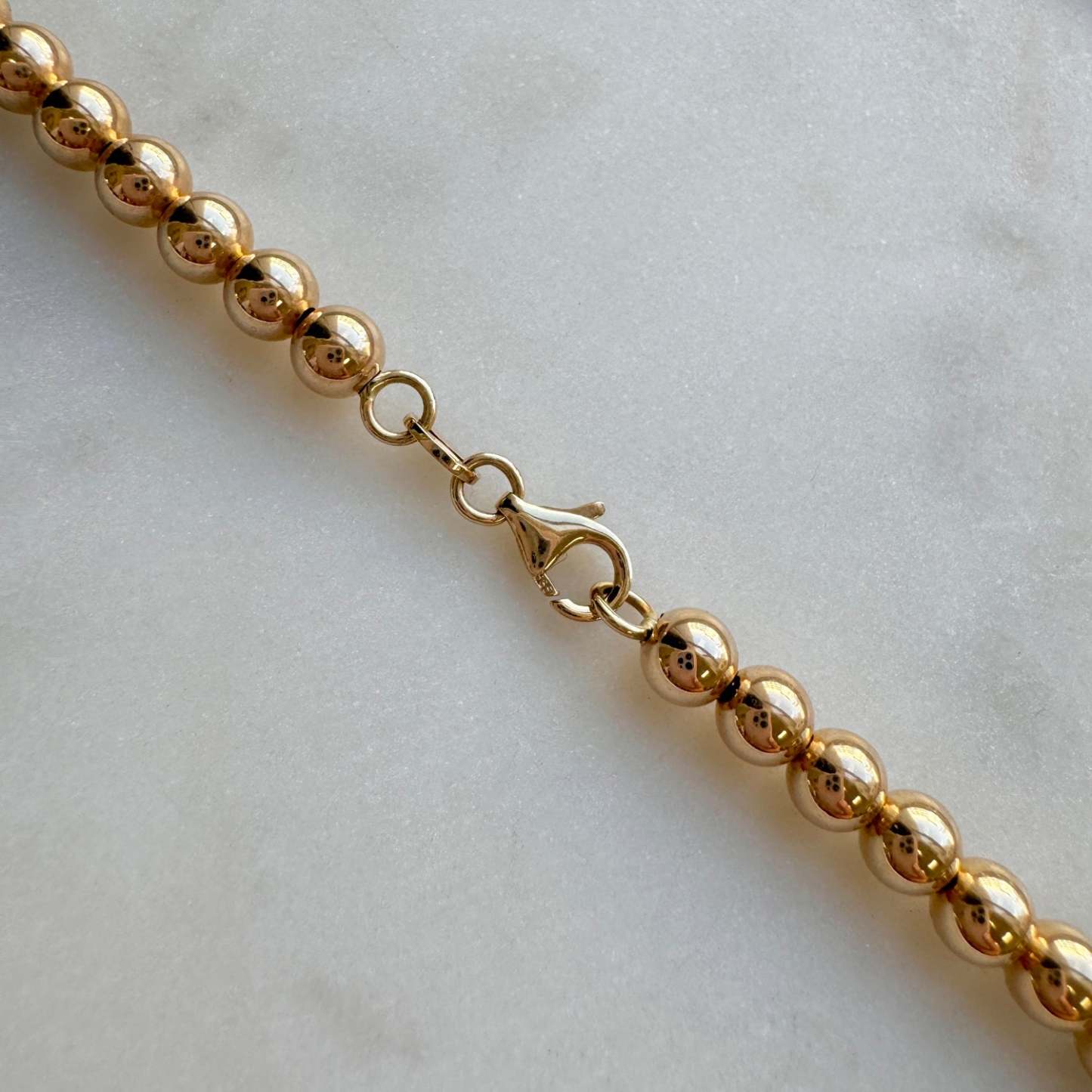 14K Gold Bead Chain Necklace – Minimal Elegance, Timeless Shine