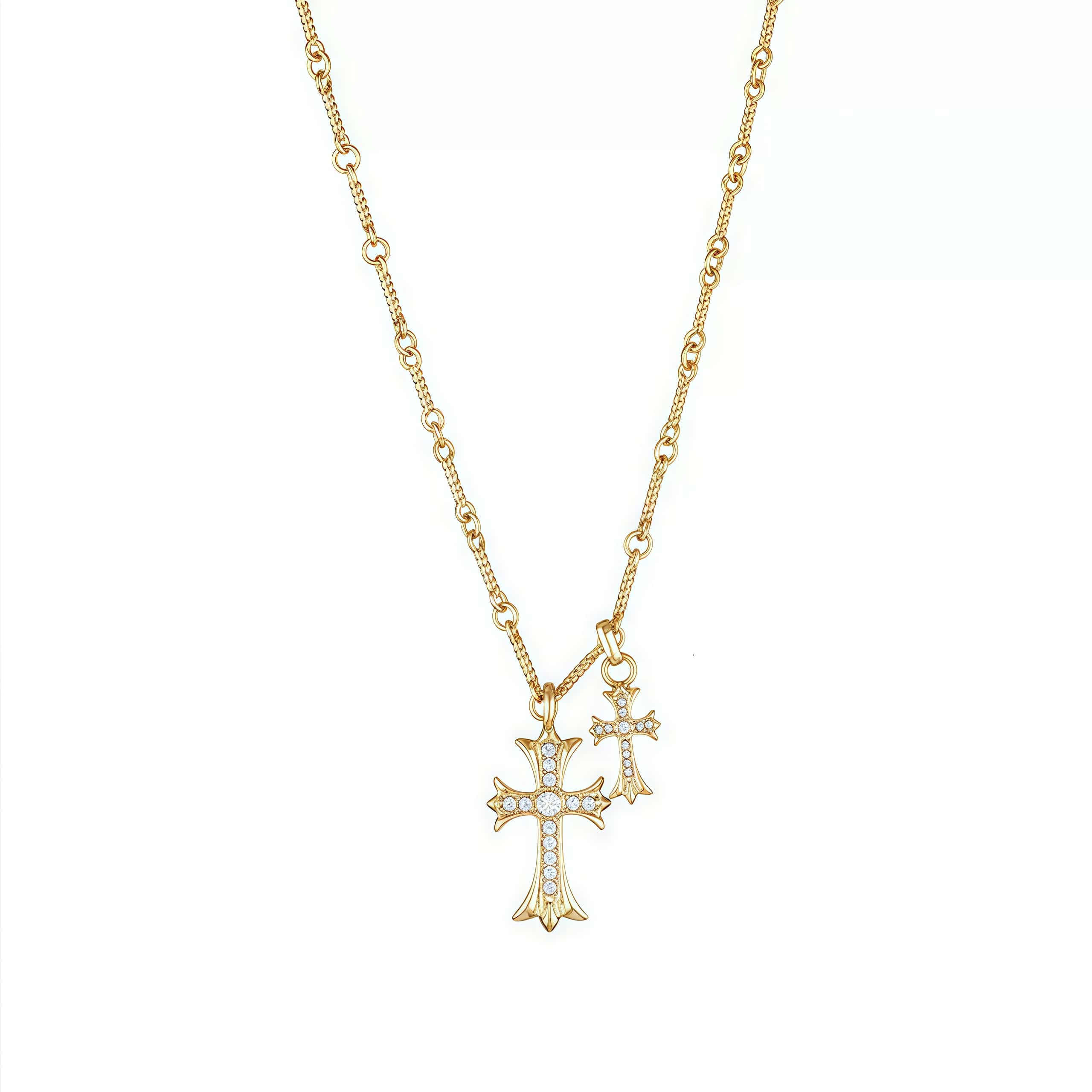 14K Gold Diamond-Embellished Faith Cross Necklace