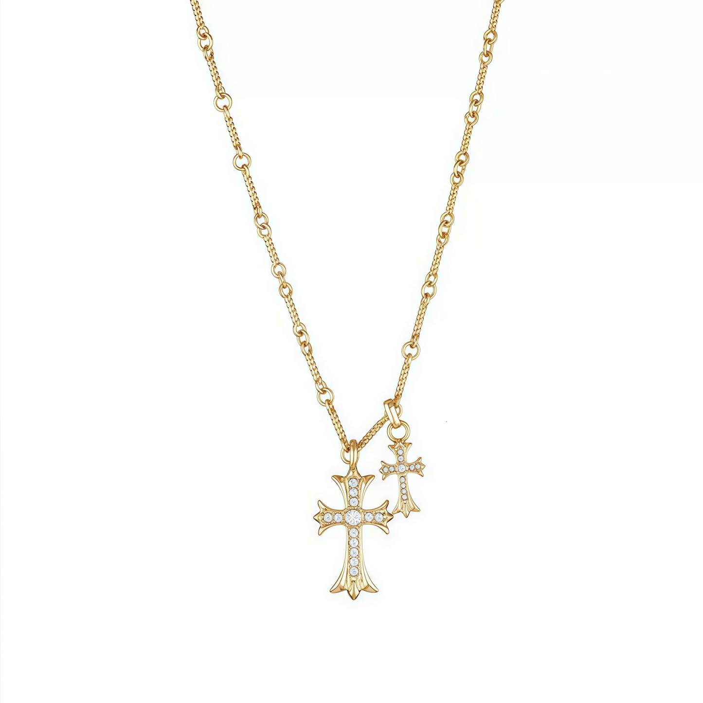 14K Gold Diamond-Embellished Faith Cross Necklace