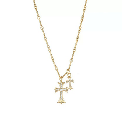 14K Gold Diamond-Embellished Faith Cross Necklace