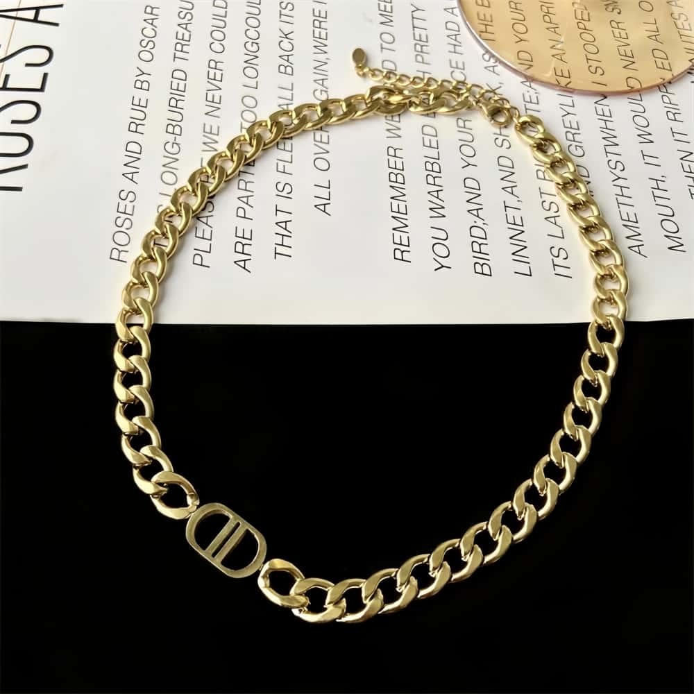 14K Double D Link Necklace – Iconic & Bold