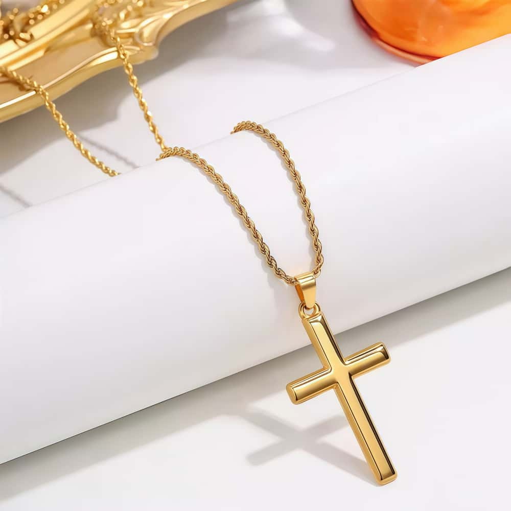 14K Gold Cross Pendant Necklace – A Timeless Symbol of Faith & Love