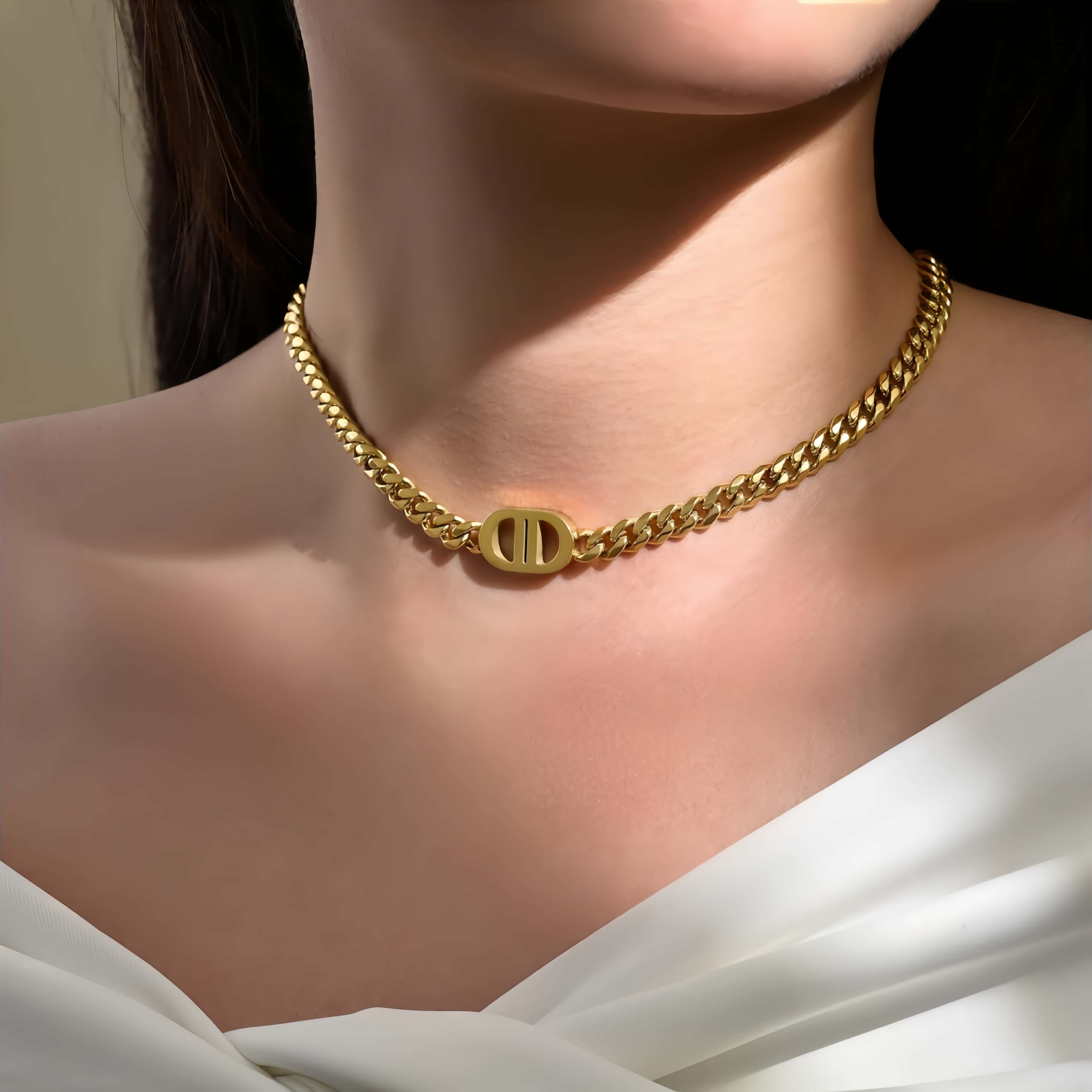 14K Double D Link Necklace – Iconic & Bold