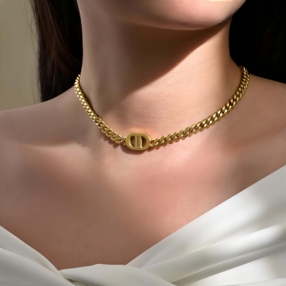 14K Double D Link Necklace – Iconic & Bold
