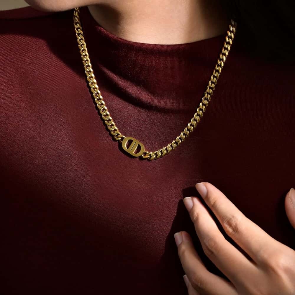 14K Double D Link Necklace – Iconic & Bold