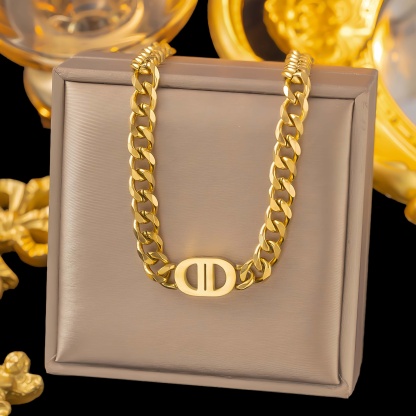 14K Double D Link Necklace – Iconic & Bold