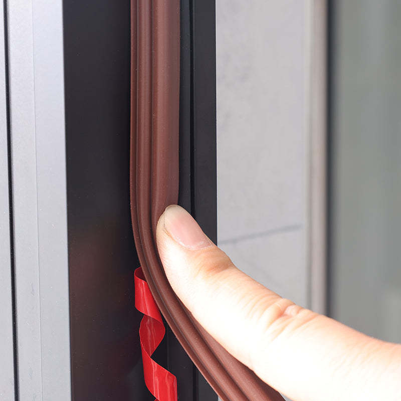 Self adhesive rubber door strips are used for sound insulation of doors and windows, as well as sealing strips for windproof and waterproof gaps between door frames (brown)