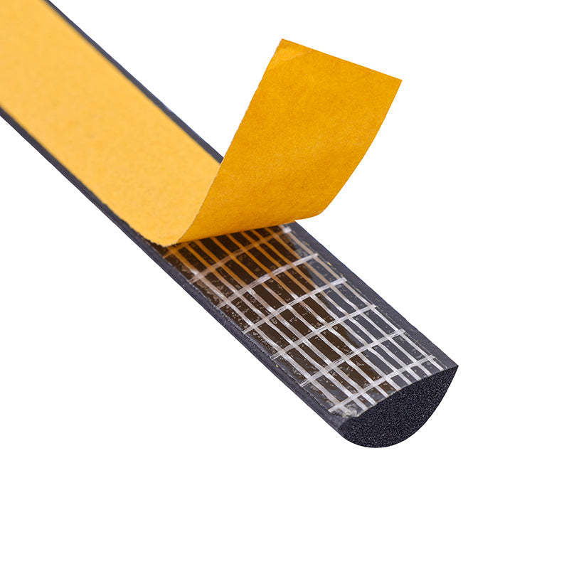 Semi circular sound insulation foam insulating tape High density weatherstrip Self adhesive sealing strip