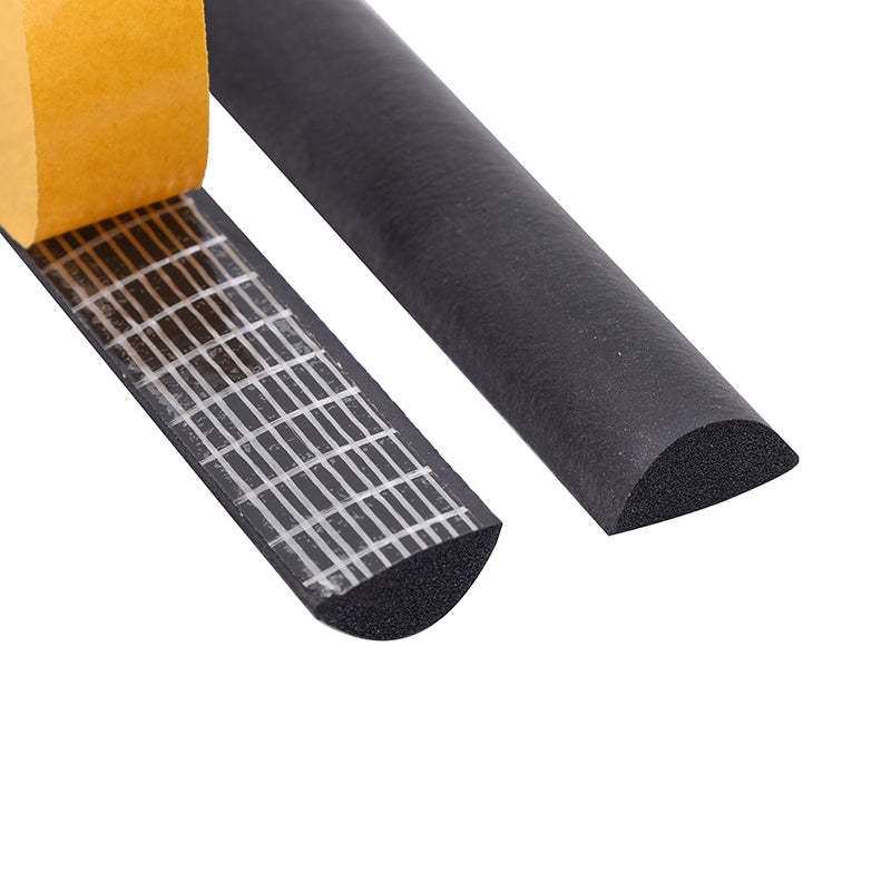 Semi circular sound insulation foam insulating tape High density weatherstrip Self adhesive sealing strip