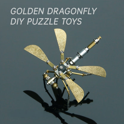 3D Metal Puzzle Golden Dragonfly DIY Toy