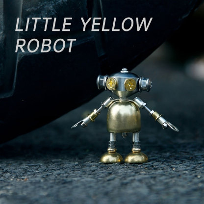 3D Metal Puzzle Little Yellow Robot Handcrafted Model