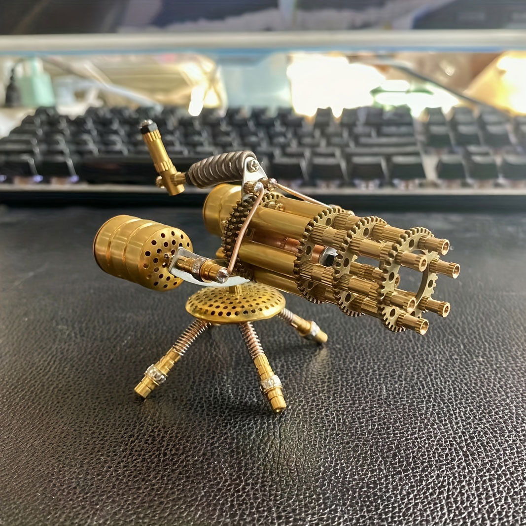 3D Metal Puzzle Rotatable Gatling Gun Metal Ornament