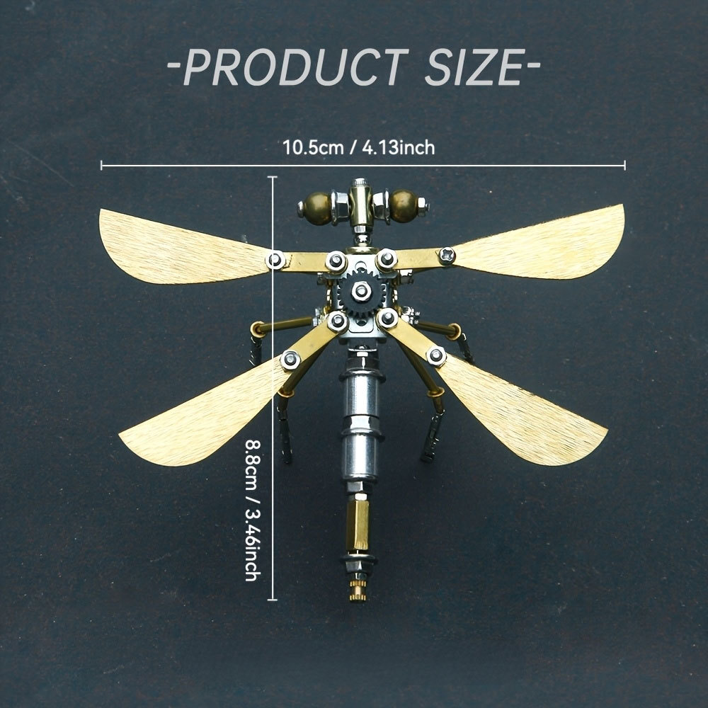 3D Metal Puzzle Golden Dragonfly DIY Toy