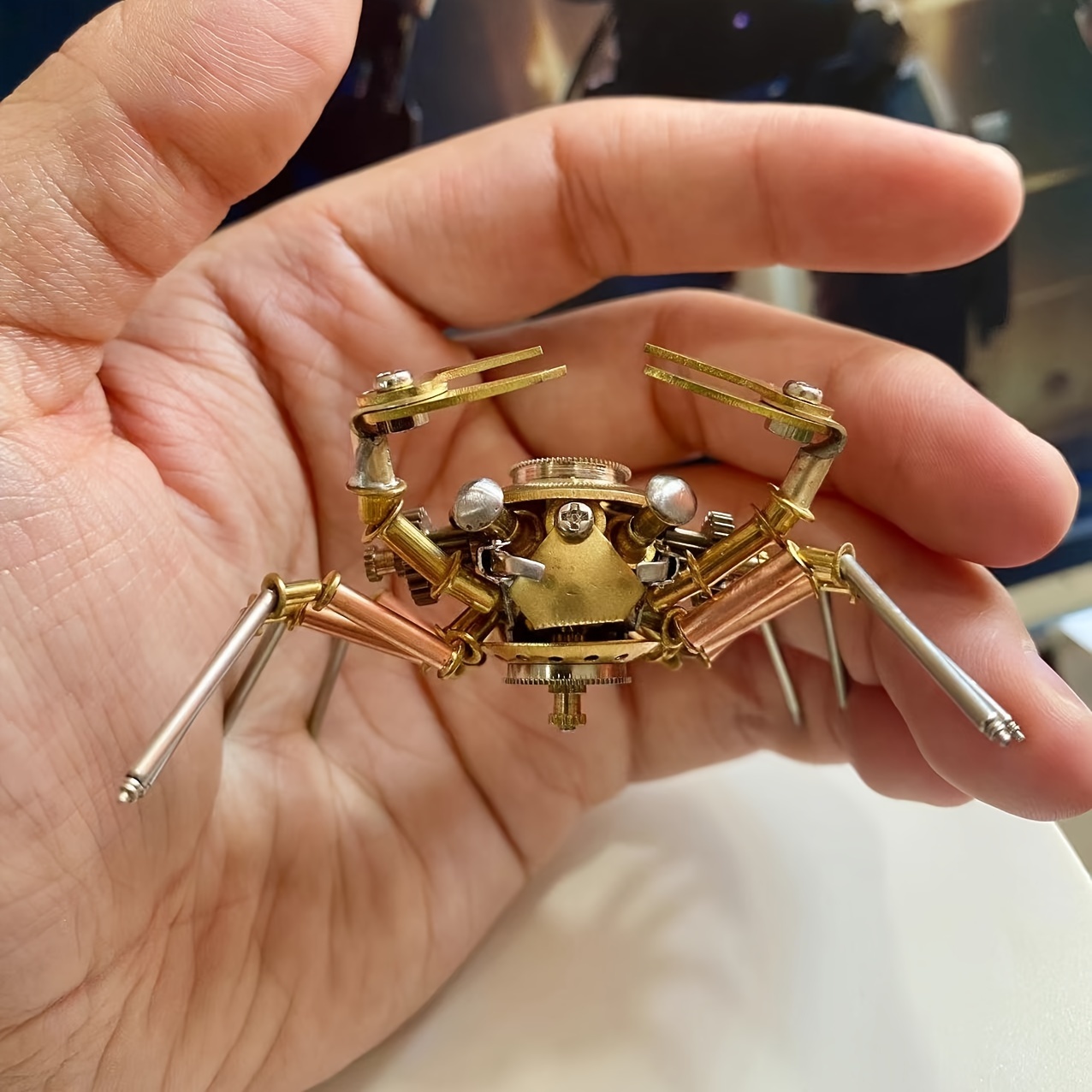 Handcrafted 3D Mechanical Crab Figurine Puzzle