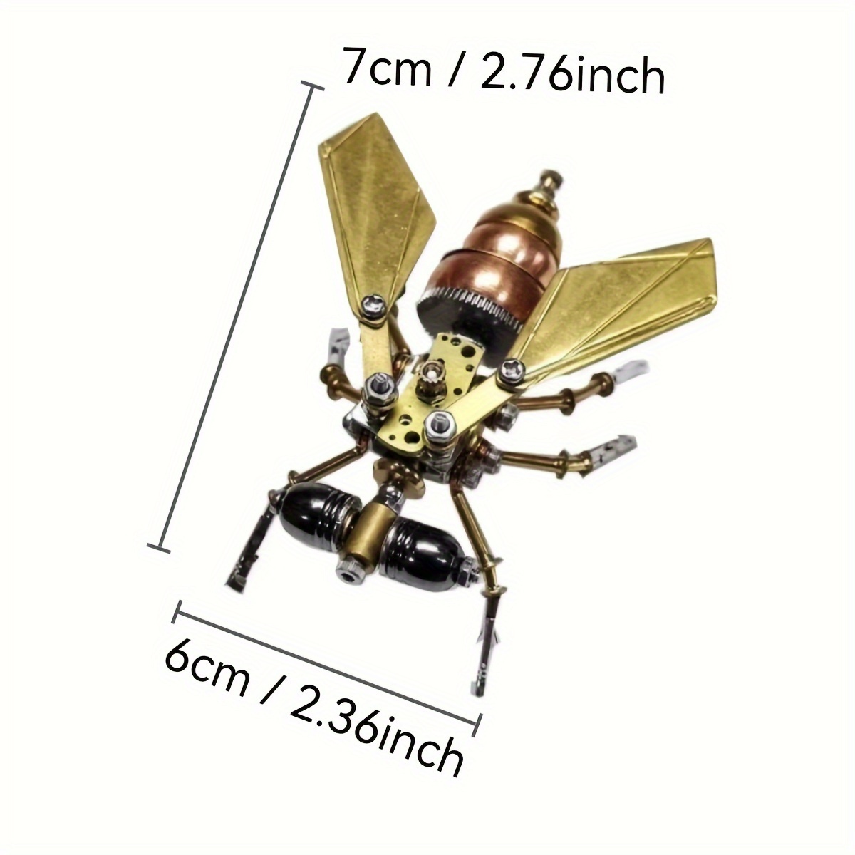 3D Mechanical Puzzle Golden Copper Fly Model