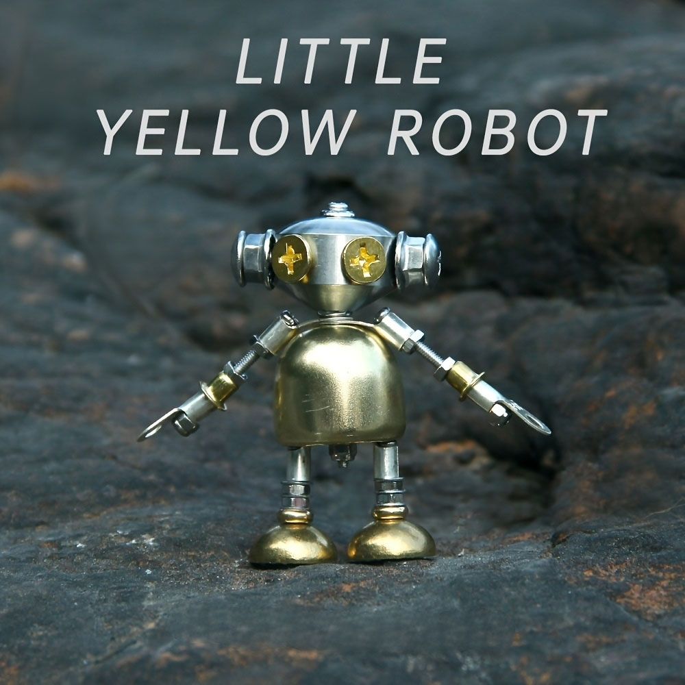 3D Metal Puzzle Little Yellow Robot Handcrafted Model