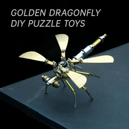 3D Metal Puzzle Golden Dragonfly DIY Toy