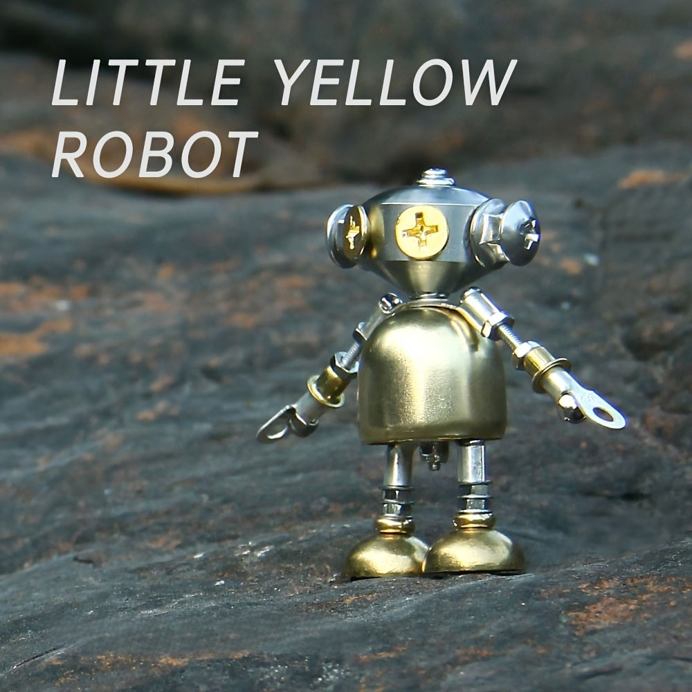 3D Metal Puzzle Little Yellow Robot Handcrafted Model