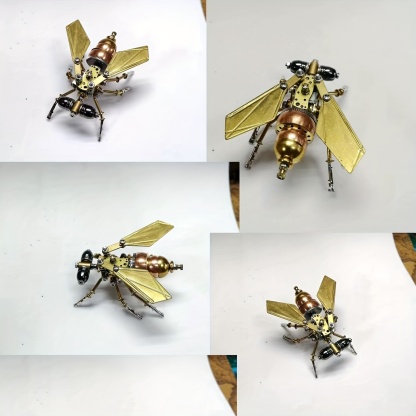 3D Mechanical Puzzle Golden Copper Fly Model