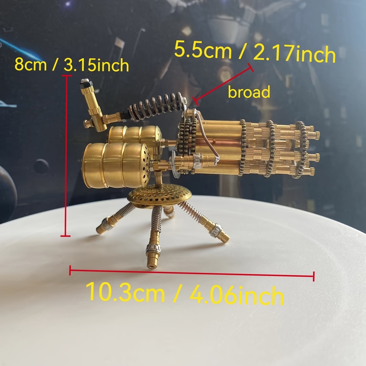 3D Metal Puzzle Rotatable Gatling Gun Metal Ornament