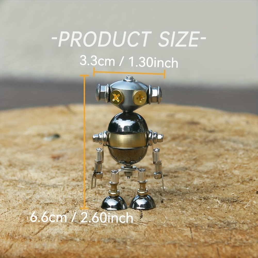 Silvery Grey Aluminum Alloy Robot Figurine Puzzle