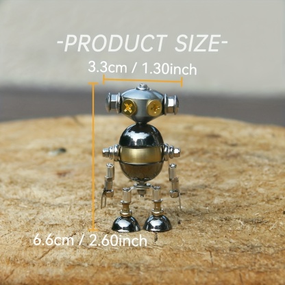 Silvery Grey Aluminum Alloy Robot Figurine Puzzle